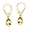 14kt Yellow Gold 7/8in Egg Dangle Lever Back Earrings