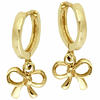 14k Yellow Gold Small Hoop Earrings with Bows