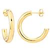 14k Yellow Gold 1in Open Hoop Earrings 4mm