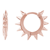 14k Rose Gold Spike Design Huggie Earrings 3/8in