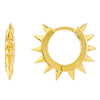 14k Yellow Gold Spike Design Huggie Earrings 3/8in
