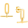14k Yellow Gold Paper Clip and T Bar Earrings