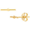 14k Yellow Gold Bar And Ball Earrings