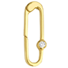 14k Yellow Gold Diamond Push Lock Paper Clip Pendant