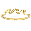 14k Yellow Gold Three Waves Ring Size 7