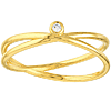 14k Yellow Gold .015 ct Diamond Crossover Ring