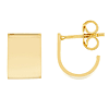 14k Yellow Gold J Huggie Hoop Earrings