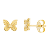 14k Yellow Gold Butterfly Earrings with Fluted Design