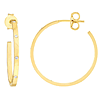 14k Yellow Gold .08 ct tw Diamond  Square Tube Hoop Earrings