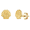 14k Yellow Gold Mini Sea Shell Earrings
