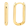 14k Yellow Gold Rectangular Hoop Earrings 3/4in