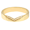14k Yellow Gold .06 ct tw Diamond Chevron Ring