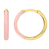14k Yellow Gold Small Dusty Pink Enamel Hoop Earrings