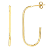 14k Yellow Gold Open Paper Clip Hoop Earrings 1in