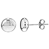 14k White Gold 7mm Flat Round Pebble Stud Earrings