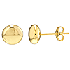 14k Yellow Gold 7mm Flat Round Pebble Stud Earrings