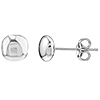 14k White Gold 6mm Cushion Pebble Stud Earrings