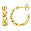 14k Yellow Gold Small Braided Round Hoop Earrings