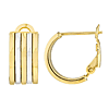 14k Two-tone Gold Five Row Omega Hoop Earrings