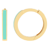 14k Yellow Gold Light Turquoise Enamel Huggie Hoop Earrings