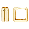 14k Yellow Gold Square Double Row Hoop Earrings 1/2in