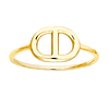 14k Yellow Gold Puff Single Mariner Link Ring