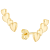 14k Yellow Gold Heart Ear Climber Earrings