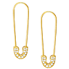 14k Yellow Gold 0.20 ct tw Diamond Safety Pin Threader Earrings