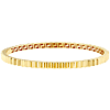 14k Yellow Gold Fluted Bangle Bracelet With Greek Key Design 7.75in
