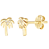 14k Yellow Gold .03 ct tw Diamond Palm Tree Stud Earrings