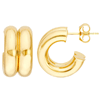 14k Yellow Gold Double Huggie Hoop Earrings