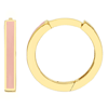 14k Yellow Gold Light Pink Enamel Huggie Hoop Earrings