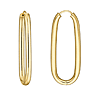 14k Yellow Gold Oval Endless Hoop Earrings 1.5in