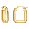 14k Yellow Gold Puffed Square Hoop Earrings 3/4in