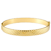 14k Yellow Gold Diamond-cut Oval Bangle Bracelet 8mm Wide