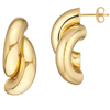 14k Yellow Gold Double C Twisted Overlapping Hoop Earrings