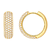 14k Yellow Gold .81 ct tw 5 Row Diamond Pave Huggie Hoop Earrings