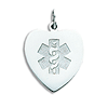 Medical Heart Pendant 11/16in - Sterling Silver