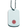  Stainless Steel Medical Dog Tag and 26in Chain