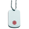 Medical Dog Tag and 26in Chain - Stainless Steel