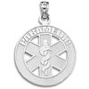 10kt White Gold 7/8in Paramedic Pendant
