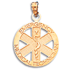 10kt Yellow Gold 3/4in Round EMT Pendant