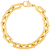 14k Yellow Gold Chunky Paper Clip Bracelet with Diamond Lock Clasp