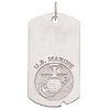 Sterling Silver 1 5/8in US Marine Corps Dog Tag