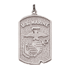 Sterling Silver 1in US Marine Corps Dog Tag
