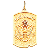Yellow Gold 1in US Army Dog Tag