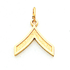 14k Yellow Gold 1/2in US Marine Corps PFC Pendant
