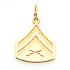 5/8in US Marine Corps Cpl Pendant - 10k Yellow Gold