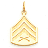 Yellow Gold 3/4in US Marine Corps Sergeant Pendant