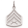 Sterling Silver 3/4in US Marine Corps Sergeant Pendant